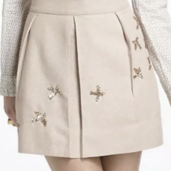 Anthropologie Leif Notes pleated embellished mini skirt - Picture 1 of 5